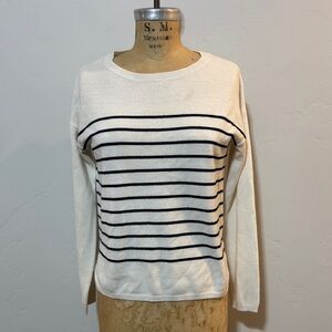 Covington Cream and Black Striped Women's Sweater